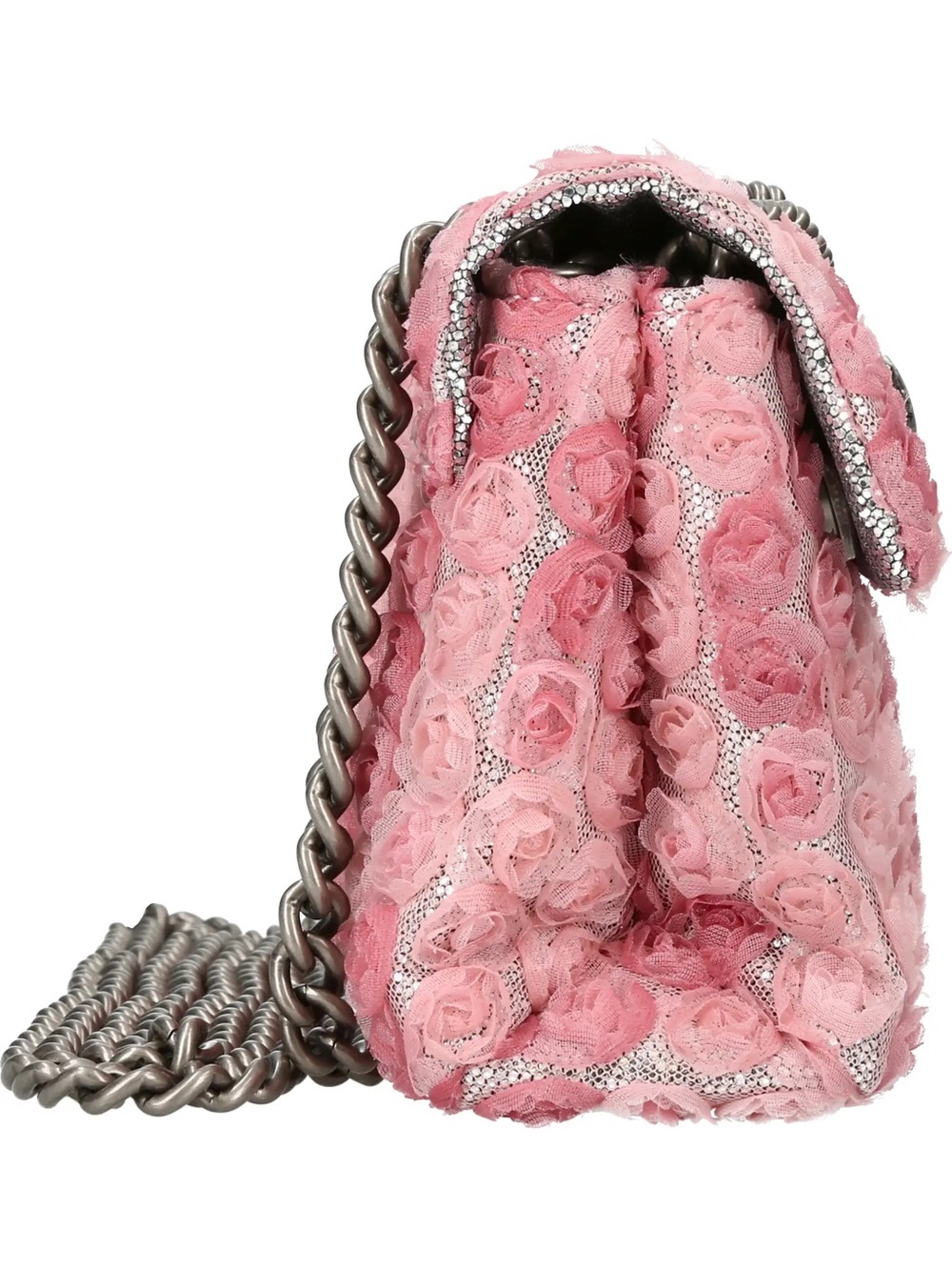 Kurt Geiger the Kensington Pink Rose-Appliqué Chain Shoulder Bag - Picture 6 of 16